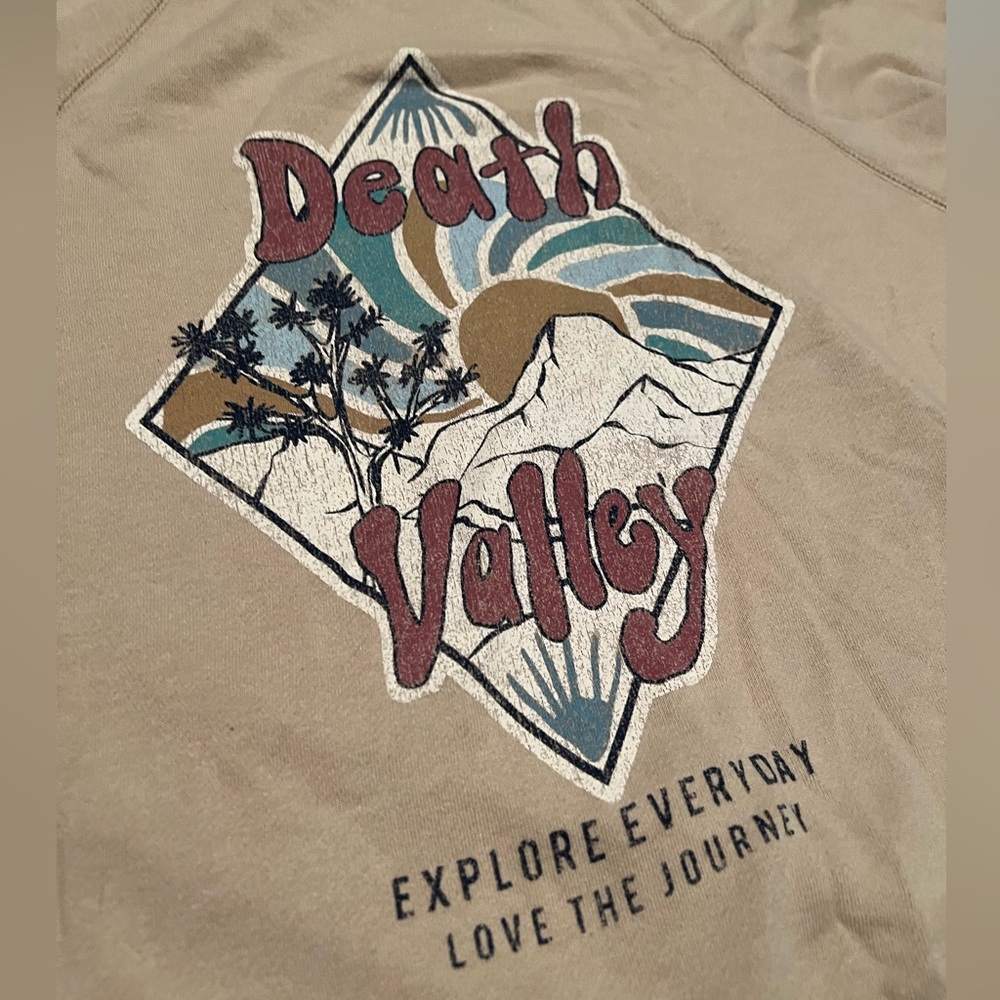 Death Valley National park hoodie sweatshirt XS S extra small XS tan oversize